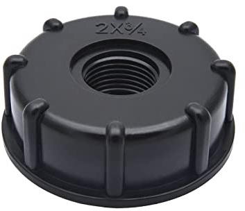 IBC Tank Fitting Valve Connector 3/4 inch Leak-Proof Adapter Female Threaded Straight Connector Water Tank Tap Replacement Valve Parts for Home Garden (S60*6, Black)