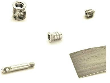 KIT 50 PEZZI - Ferramenta GIUNZIONE Mobili - Barilotto 14MM + Grano M8 + Tirante + Coprivite (Coprivite Bianco)