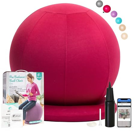 SportShiny ProfiBalance Gymnastikball Stuhl–Sitzball Mit Stuhlhussen,Stabilität Ringbasis,Für Büro&Zuhause,Verbessern Sie Gleichgewicht,Rumpfkraft und Körperhaltung,Rückenschmerzen Lindern,75cm,BR