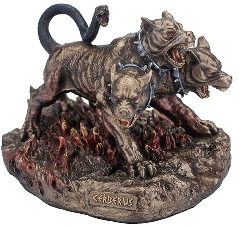 Veronese Design Cerberus, der dreiköpfige Hades-Hound, handbemalt, Kunstharzfigur, 8,9 cm