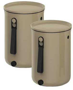 Skaza Bokashi Organko 2 (9.6 L) | Galardonado Compostador de Cocina de plástico Reciclado | Starter Set para residuos de Cocina y compostaje | con activador de fermentación de 2 kg (Beige)