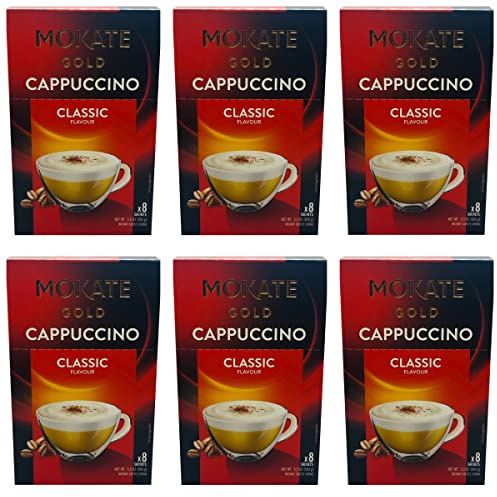 Mokate Gold Cappuccino Classic Flavour Instant Coffee 6 boxes x 8 12.5g sachets