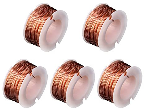 Kupferlackdraht, 2/3/5 Stuck 0,5mm x 10m Magnet Draht, Kupferdraht Magnetdraht Magnetspule zur Herstellung eines Elektromagnet-Motormodells