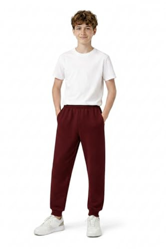 L S U Girls Boys Kids Adult Jogging Bottoms School/Sports/Casuall PE Fleece Tracksuit Trousers (7-8 Years, Maroon/Wine)