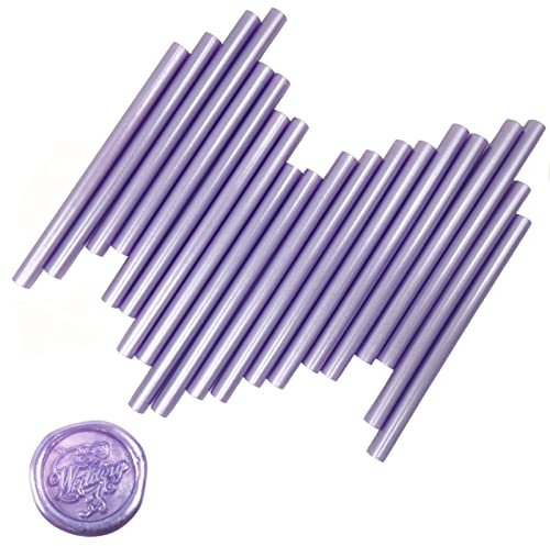 VARACL Lot de 20 bâtons de colle thermofusible pour sceller les lettres – Idéal pour les invitations de mariage, les enveloppes, les courriers, les cartes de vœux, 7 x 100 mm, violet