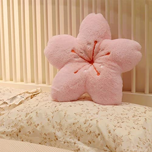 Kirschblütenkissen, PP Baumwollkirschblattform -Stuhlkissen, Kawaii Zimmerdekor, süßes weiches Kissen, ästhetische Plüschkissen dekorativ Rosa