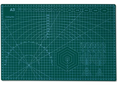 Cutting Mat Craft Mat Flexible Non Slip Craft Cutting Mat with Accurate Guide Grid Lines Design for Cutting Fabric, Paper, and Cards Double Sided self-Healing Cutting mat, Green