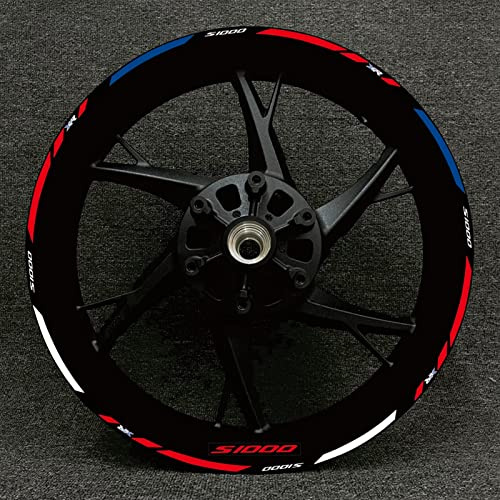 ROANNY Decalcomania Adatto per BMW S1000XR S1000 RR Singola R Moto Anteriore E Posteriore Cerchio per Pneumatici Decalcomanie Riflettenti Adesivi Impermeabili (Color : 23)