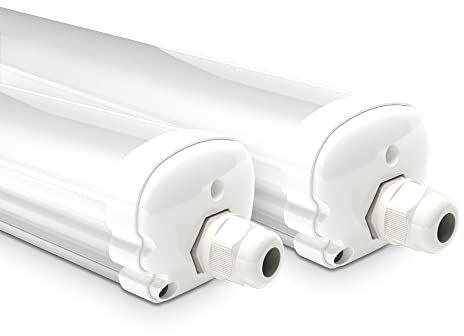 HOFTRONIC - 2er Pack LED Feuchtraumleuchte 120cm IP65-36W 4320 Lumen - 4000K Neutralweiß - Verknüpfbar - Kellerleuchte, Nassraumleuchte - Feuchtraum Wannenleuchte