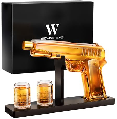 Gifts for Men Dad, Whiskey Decanter Set with 2 Glasses, Unique Gift for Father, Husband, Boyfriend, Brother, Christmas, Anniversary, Birthday Gift Ideas, Cool Drinking Accessories for Home Bar
