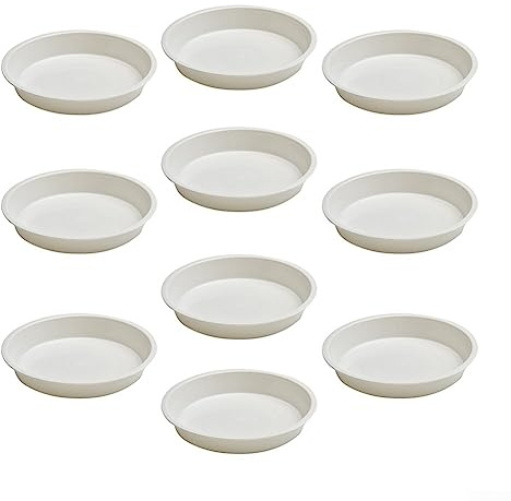Sottovaso rotondo in plastica, piatto per piante grasse rotonde in PP, piattino, piatto per irrigazione sul lato piatto, piattini, 10 pezzi