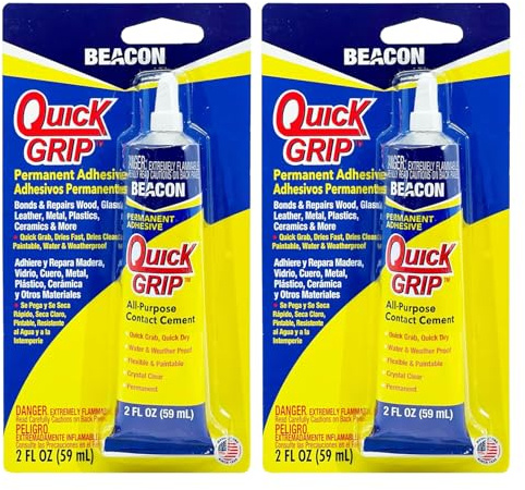 Beacon Quick Grip Adhesive 2oz (2 Pack) – Super Strong, Fast-Bonding Glue for Indoor & Outdoor Projects – All-Purpose Repair Adhesive