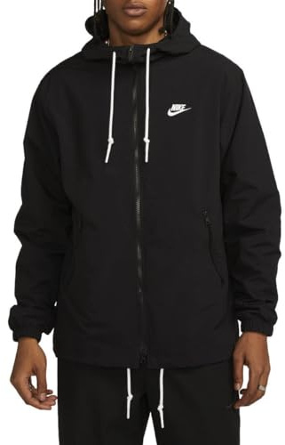 Nike FB7397-010 M NK CLUB WVN FZ JKT Giacca Uomo BLACK/WHITE Taglia L
