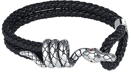 Feilok Schlange Armband Herren Leder Armband Geflochtenes Armband Lederarmband für Herren
