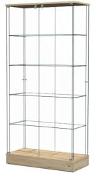 ALBO Glasvitrine für Modelle Ausstellung Sammelkollektion | 90x41x190 | Stand Schlüsselabschliessbar (Sonoma-Eiche)