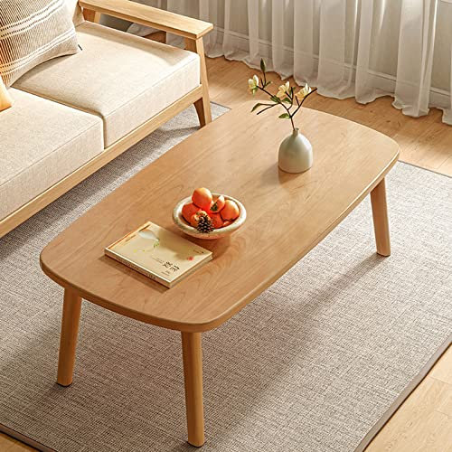 Bout de Canapé Table Basse Pliante, L39 X P21 X H17 Pouces, Noyer Naturel Et Bois De Caoutchouc, Maison Et Salon, Table De Sol Portable Pliable, Pas Besoin D'assembler Table Basse