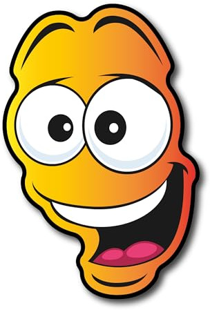 Premium Aufkleber Vinyl Autosticker lachendes Emoji 18x12cm (L) - Wetterfest, Leicht Anzubringen & Rückstandsfrei Entfernbar, Langlebige Designs für Auto