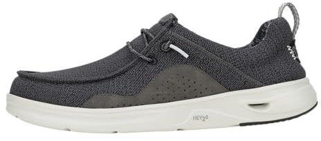 HEYDUDE Men's Wally Hey2O Mesh Slip On Shoes, Black/Monument Grey, Size 12