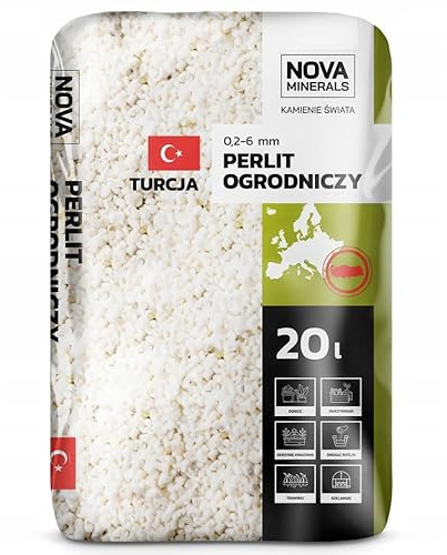 Nova Minerals Perlite Agriperl Gartenbauperlit 0,2-6 mm – Natürliches, biologisches Mineral vulkanischen Ursprungs für bessere Sauerstoffversorgung, Feuchtigkeitsregulierung 20 L