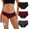 INNERSY Menstruationsunterwäsche Damen Bambus Perioden Unterwäsche Starke Blutung Microfaser 3 Pack (L, Schwarz/Grau/Dunkelrot)