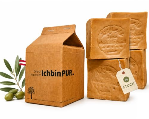 Original Alepposeife IchbinPUR Naturseife, 4x150g