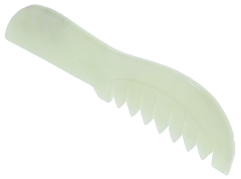 Jade Massagekamm Grün für Kopfhaut und Körperpflege | Natürlicher Jadekamm, Feine Verarbeitung, Elegantes Muster, Ergonomischer Griff, Bruchfest