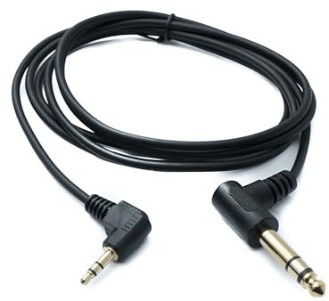 SYSTEM-S Câble audio 180 cm stéréo TRS 6,35 mm mâle vers fiche mâle 3,5 mm coudée