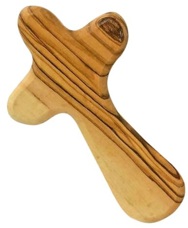 Ciieeo Handgehaltenes Kreuz Aus Olivenholz Zum Gebet Handgeschnitztes Kunsthandwerk Ergonomischer Komfortgriff Dekoratives Tischkreuz Als Cosplay-schmuck