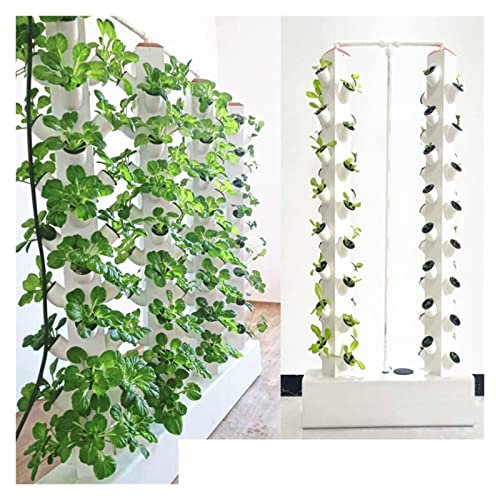 Hydroponik-Anbausystem-Kit, Hydroponic Tower Growing Sytem Indoor Vertical Hydroponics Tower Garden Aeroponic Growing System Kit Pflanzrahmen for Obst, Gemüse, Kräuter, Weiß für pflanzengesteuerte Pfl
