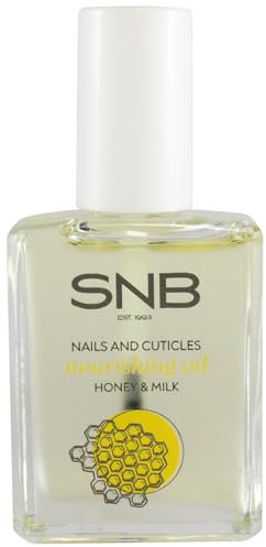 SNB Huile pour ongles professionnelle avec miel et lait – 15 ml – Huile nourrissante pour ongles et cuticules avec huile de jojoba, vitamines E et F – Pour cuticules souples et ongles soignés | Idéal