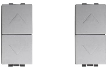 IXTRIMA Botón interruptor 2P 10 A persianas color gris compatible con Bticino Living International