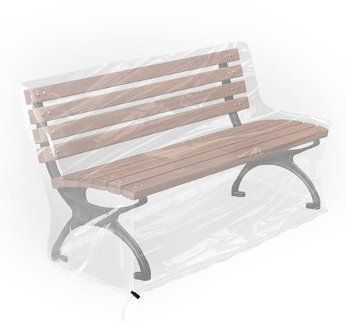 WDFCN Schutzhülle für Gartenbank mit Kordelzug 160x80x75 cm Transparent Bank Regenschutz Wetterfest