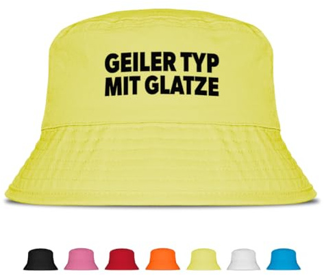Prozente Momente Geiler Typ mit Glatze - Fischerhut | Anglerhut | Sonnenhut | Sommer | Party | Malle | lustige Sprüche | OneSize | Malle | Urlaub