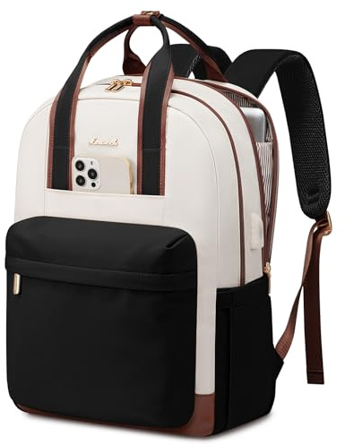 LOVEVOOK Laptop Backpack Womens, 15.6 inch Fashion Rucksack Bag for Ladies, Waterproof School Bags with USB Port, Cute Laptop Bags Back Pack for Uni College Work Teacher Business Travel