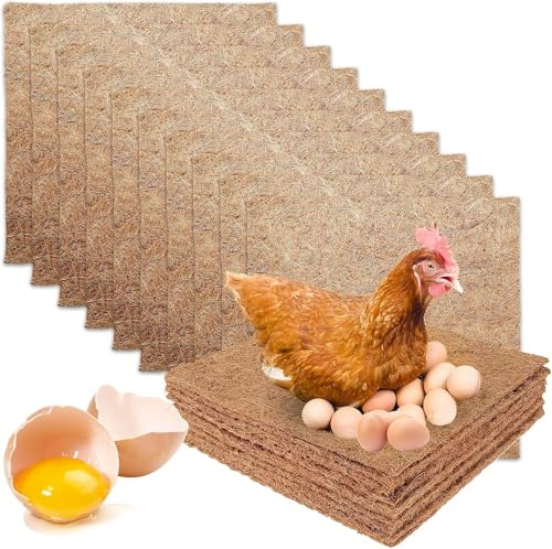 10 stycken kycklinghönsunderlägg, kycklingbodsinlägg 30 x 30 cm, nestboxsdynor för kycklingar, kycklingar, återanvändbara kycklingnestmattor, skydd av hönshus och ägg