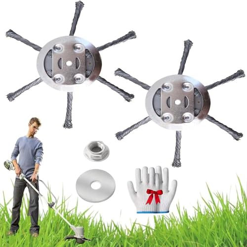 Generico Testina Di Ricambio Universale Per Tagliabordi In Filo Di Acciaio,15,2 Cm, Per Weedeater Per Tagliabordi A Batteria Alimentato,Per Giardino, Cortile, Passerella (6 lame, 2 pezzi)
