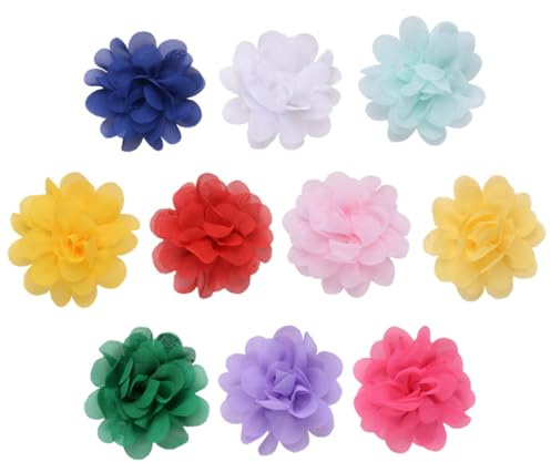 ELAYARD Haarspangen mit Blumen für Mädchen 10 Stück aus Gewebe Niedliche Blütenform Hautfreundlich und Kinderfreundlich für Geburtstagsfeiern und Festivals Haaraccessoires Zufällige Farbe