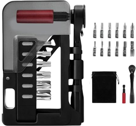 Set di attrezzi per la manutenzione della bici portatile Set di riparazione multiuso 12 in 1 Chiave a cricchetto bidirezionale Multitool