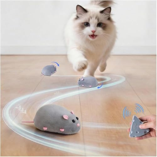 Pet Prime Katze Spielmaus, automatisch Maus für Katzen, interaktives Spielzeug für Katze, elektrisch Maus, Plüsch, 10 cm, für Alle Rassengrößen, selbstbeschäfitgt
