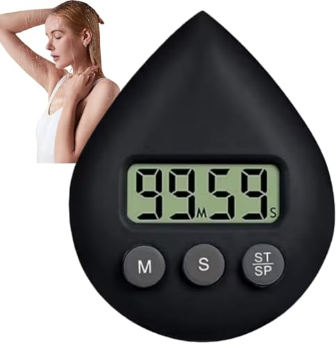 Temporizador digital de ducha impermeable, reloj de baño impermeable, herramienta de sincronización de ducha digital, reloj de baño con forma de gota de agua, temporizador de mostrador Di/gital para