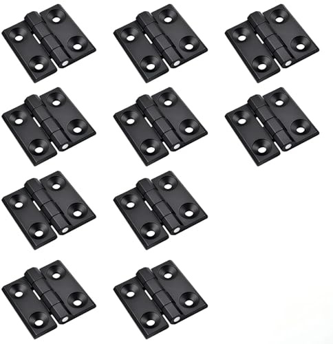 YEDOUALE 10 Stück Schwere Klappscharniere Schwarz aus Zinklegierung, Faltbare Türscharniere mit Kugellager, Möbelband für Holztüren, Schranktüren, DIY Projekte Innen und Außen