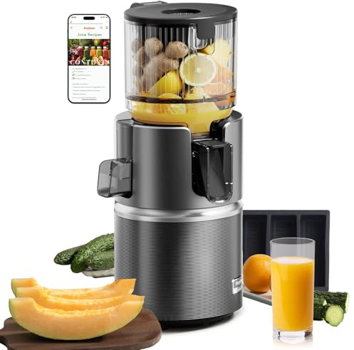 Anybear 350W Cold Press Juicer,4.9 Feed Chute for Whole Fruits & Veggies | Dual slow-squeeze tech, high-torque motor, BPA-free Tritan for fibrous juice, nut milk & sorbet, 3-step clean, 5-yr warranty