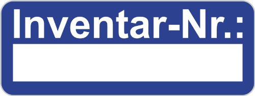 50 Stück Blaue Etiketten Aufkleber Inventarnummer Inventar 48x20 mm beschriftbar wasserfest uV-stabil