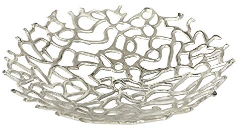 BOLTZE Deko-Schale Fidan Silber Aluminium (32cm rund)