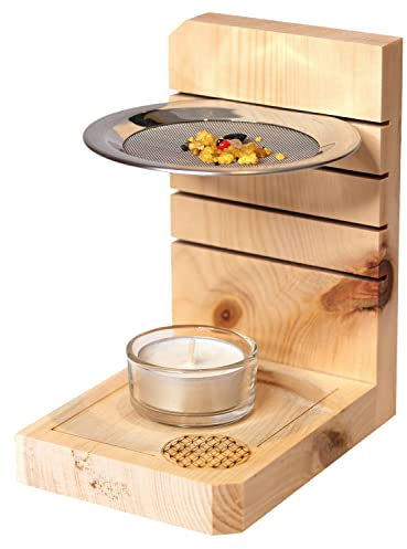 Dekobox Bruciatore di incenso – Bruciatore in legno di cembro – regolabile in altezza