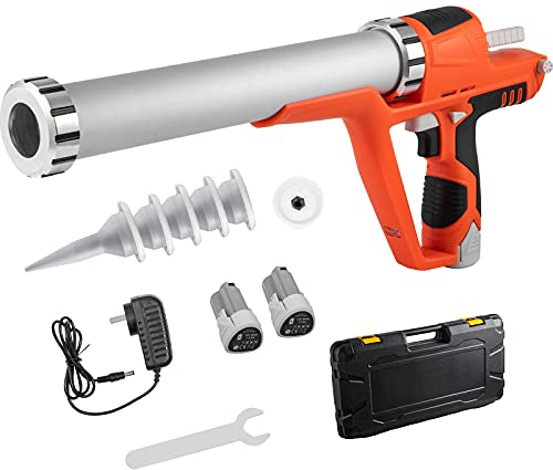 VEVOR Kartuschenpistole, 4000 N Akku Silikonpistole, 0-0,25 zoll/s, Kartuschenpresse, 10 x 54 mm, Akku , 12 V, Auspresspistole, 57 x 24 x 7,5 cm, 20-Unzen-Wurstpackungen n28judjl Silber