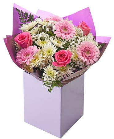 Pastel Pink and White Arrangement Fresh Flowers, Seasonal Blooms Roses, | Handcrafted bespoke just for you