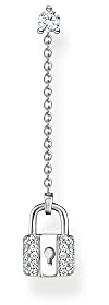 Thomas Sabo Damen Einzel Ohrring Schloss mit weißen Steinen 925 Sterlingsilber H2213-051-14