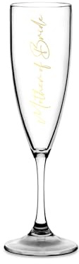 Print Maniacs Champagne Premium Clear Flute Glass Bride Groom Mr Mrs Wedding Maid Honour Wine Cocktail Prosecco Celebrations Gift (Gold, Mother of Bride)
