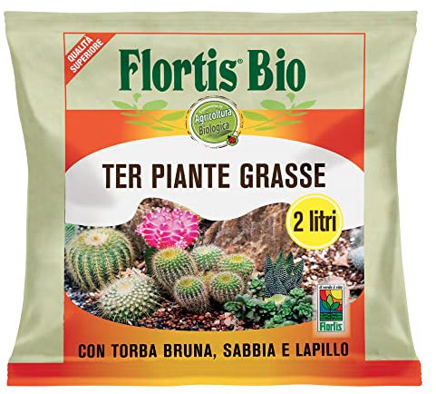 FLORTIS TERRICCIO PER PIANTE GRASSE 2L CURA PIANTE INTERNO ESTERNO